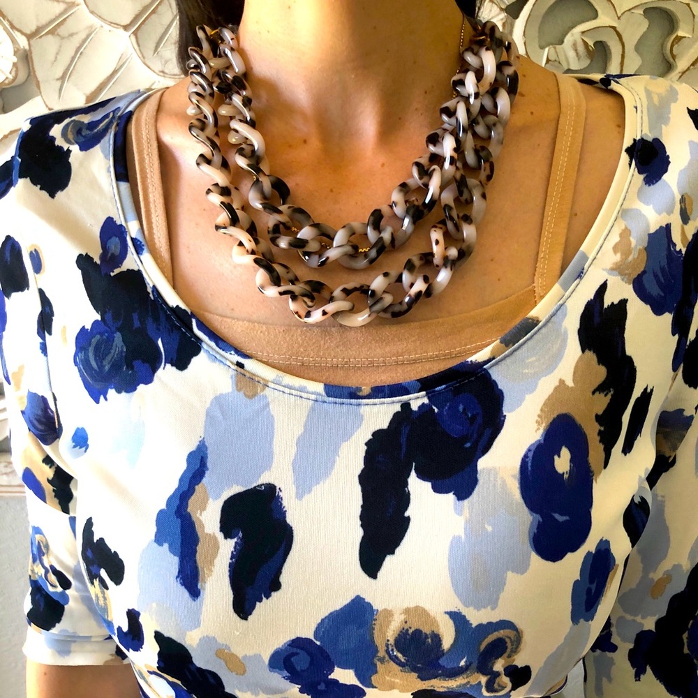 Gorgeous J.Crew Tortoise Design Statement Necklace
